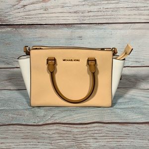 Michael Kors Med Selma Tricolor Leather Satchel